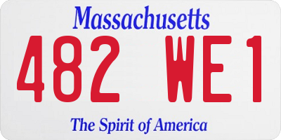 MA license plate 482WE1