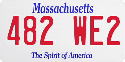 MA license plate 482WE2