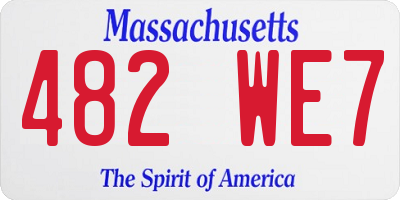 MA license plate 482WE7