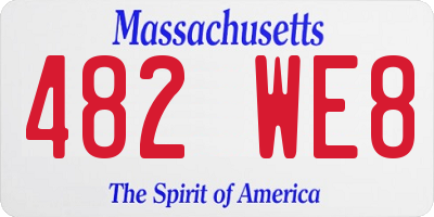 MA license plate 482WE8