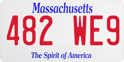 MA license plate 482WE9