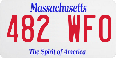 MA license plate 482WF0