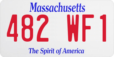MA license plate 482WF1