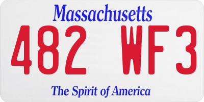 MA license plate 482WF3