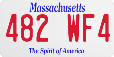 MA license plate 482WF4