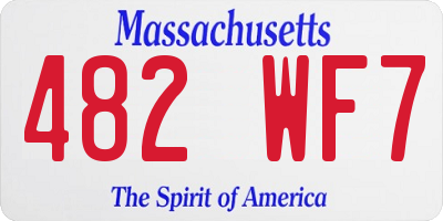 MA license plate 482WF7
