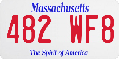 MA license plate 482WF8