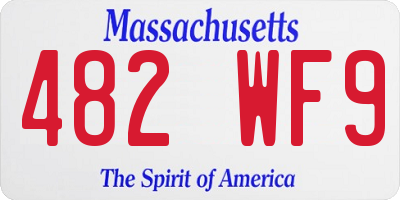 MA license plate 482WF9