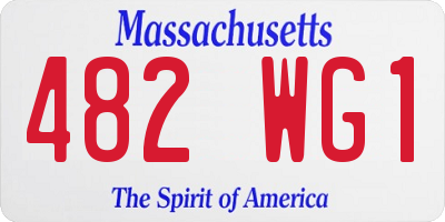 MA license plate 482WG1