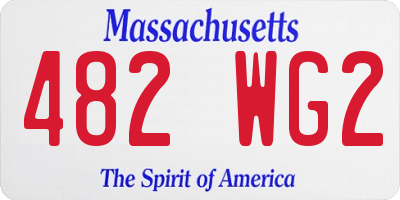 MA license plate 482WG2