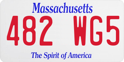 MA license plate 482WG5