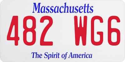 MA license plate 482WG6