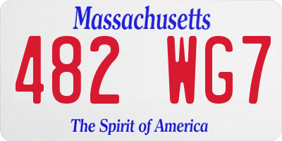 MA license plate 482WG7
