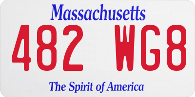 MA license plate 482WG8