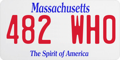 MA license plate 482WH0