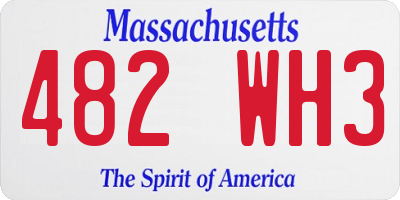 MA license plate 482WH3