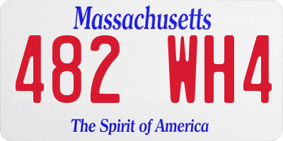 MA license plate 482WH4