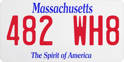 MA license plate 482WH8
