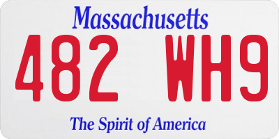 MA license plate 482WH9