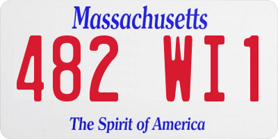 MA license plate 482WI1