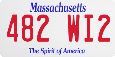 MA license plate 482WI2