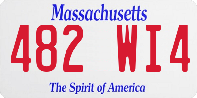 MA license plate 482WI4