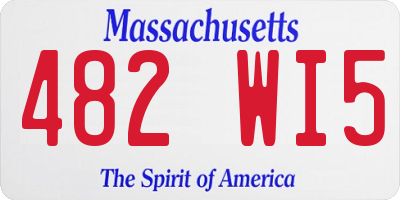 MA license plate 482WI5