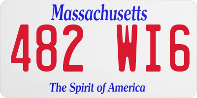 MA license plate 482WI6