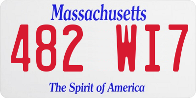 MA license plate 482WI7