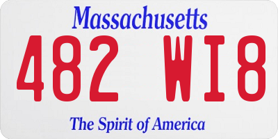 MA license plate 482WI8