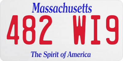MA license plate 482WI9