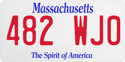 MA license plate 482WJ0