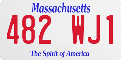 MA license plate 482WJ1
