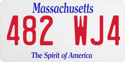 MA license plate 482WJ4