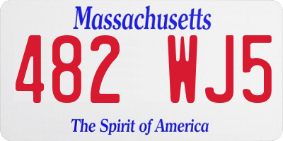 MA license plate 482WJ5