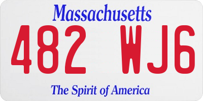 MA license plate 482WJ6