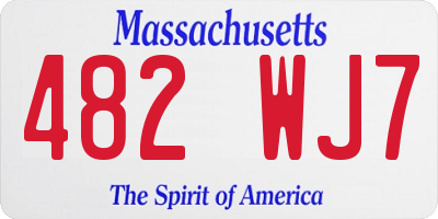 MA license plate 482WJ7