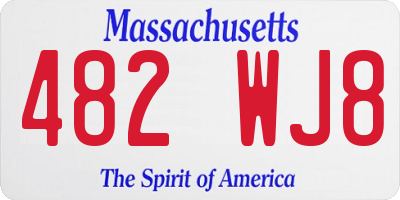 MA license plate 482WJ8
