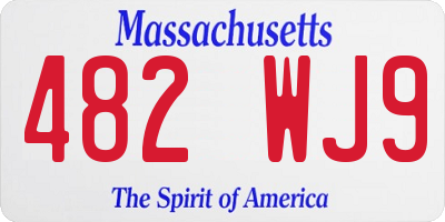 MA license plate 482WJ9