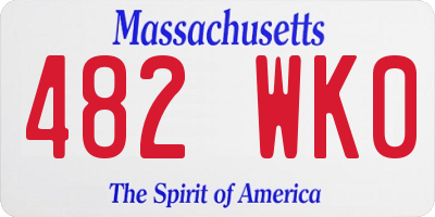 MA license plate 482WK0