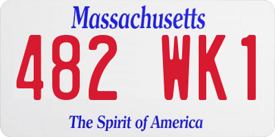 MA license plate 482WK1
