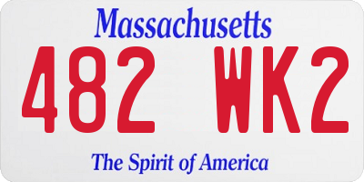 MA license plate 482WK2