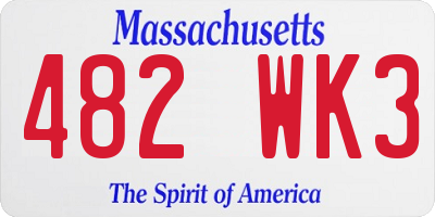 MA license plate 482WK3