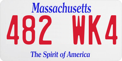 MA license plate 482WK4