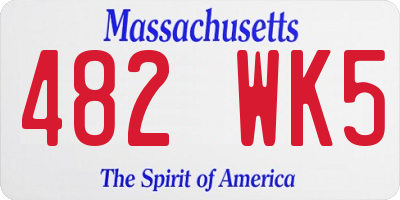 MA license plate 482WK5