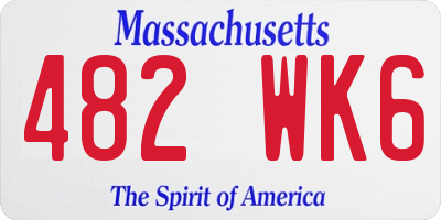 MA license plate 482WK6
