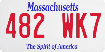 MA license plate 482WK7