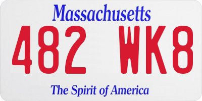 MA license plate 482WK8