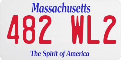 MA license plate 482WL2