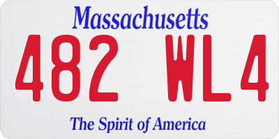 MA license plate 482WL4